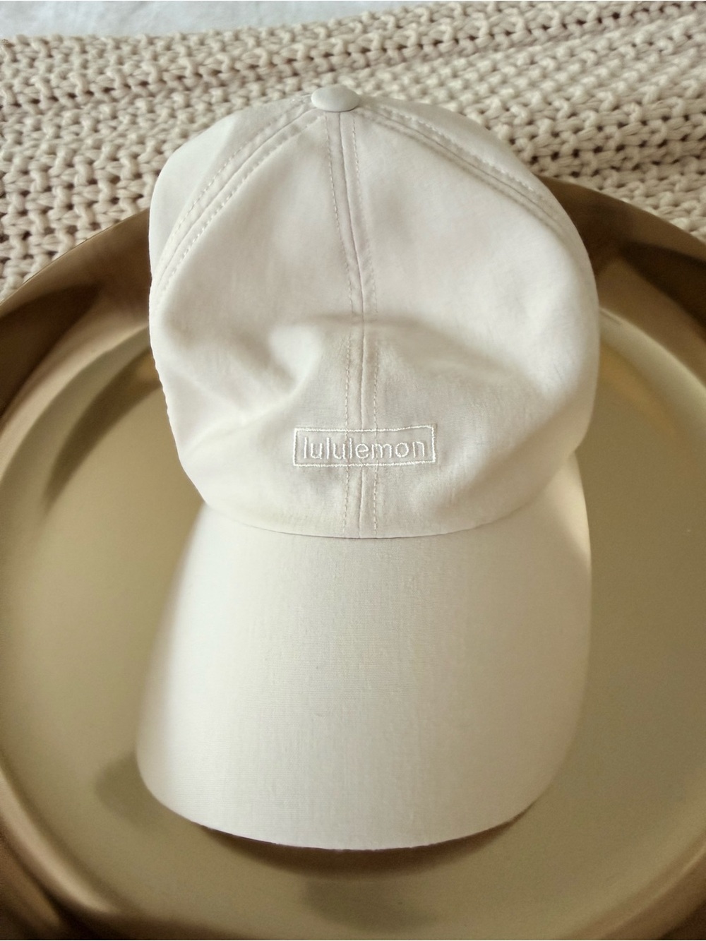 lululemon  Cream Baseball Hat with Embroidered Logo